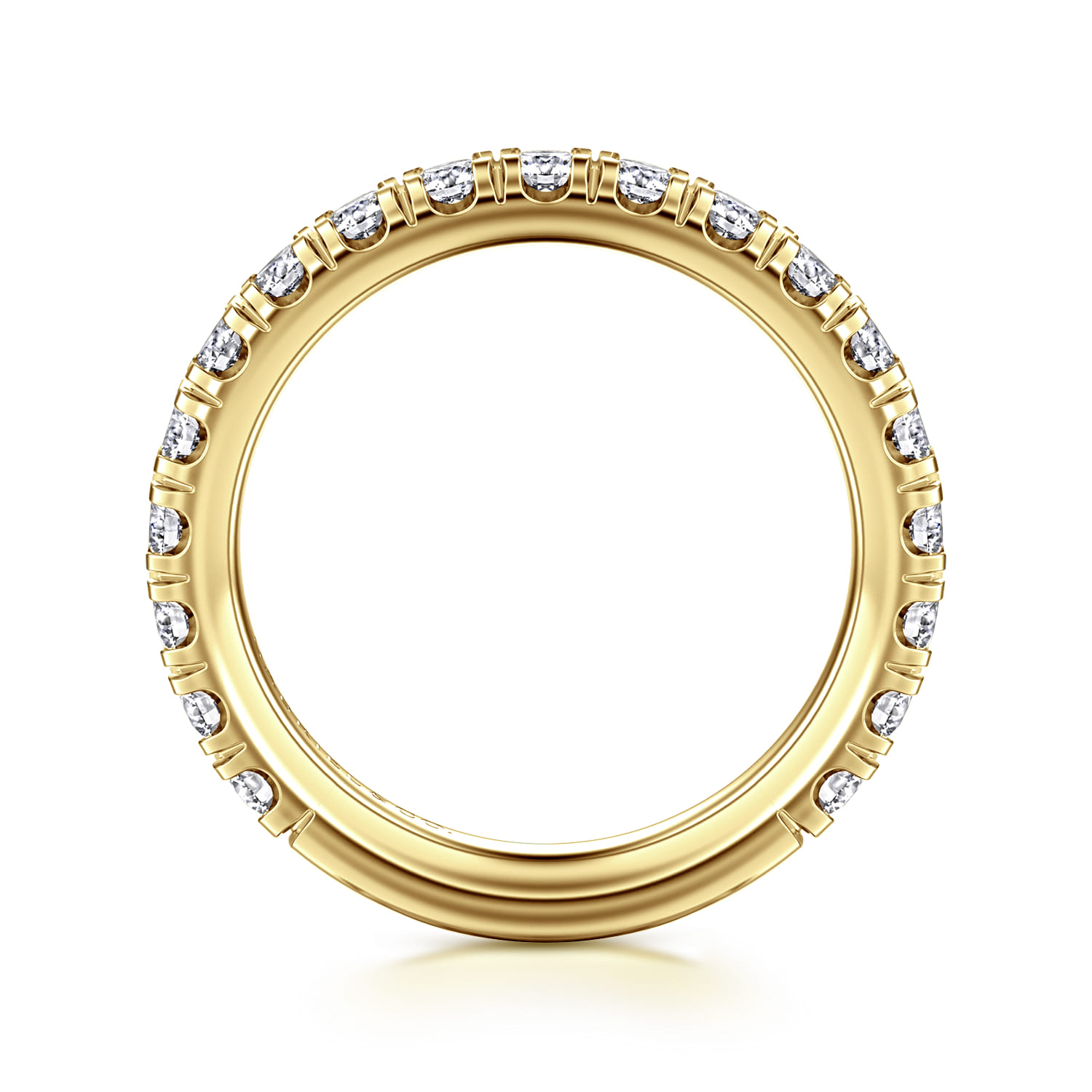 Straight Wedding Ring in 14k Yellow Gold with Round Natural Diamond at Gabriel & Co. - Shot 2