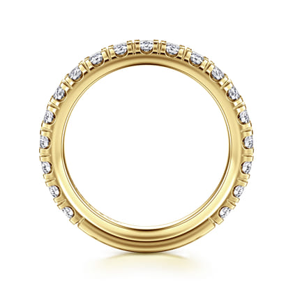 Avignon - 14K Yellow Gold French Pave Diamond Wedding Band