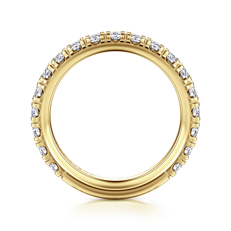 Straight Wedding Ring in 14k Yellow Gold with Round Natural Diamond at Gabriel & Co. - Shot 2