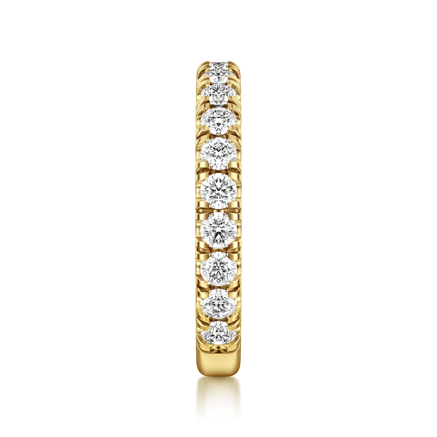 Straight Wedding Ring in 14k Yellow Gold with Round Natural Diamond at Gabriel & Co. - Shot 4