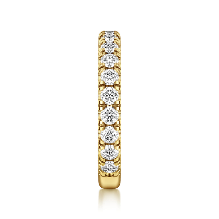 Straight Wedding Ring in 14k Yellow Gold with Round Natural Diamond at Gabriel & Co. - Shot 4