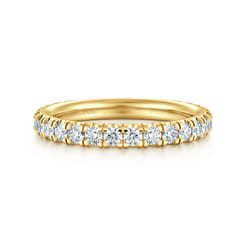 Avignon - 14K Yellow Gold French Pave Set Diamond Anniversary Band