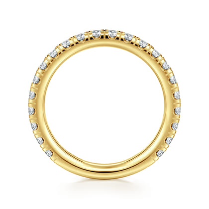 Avignon - 14K Yellow Gold French Pave Set Diamond Anniversary Band