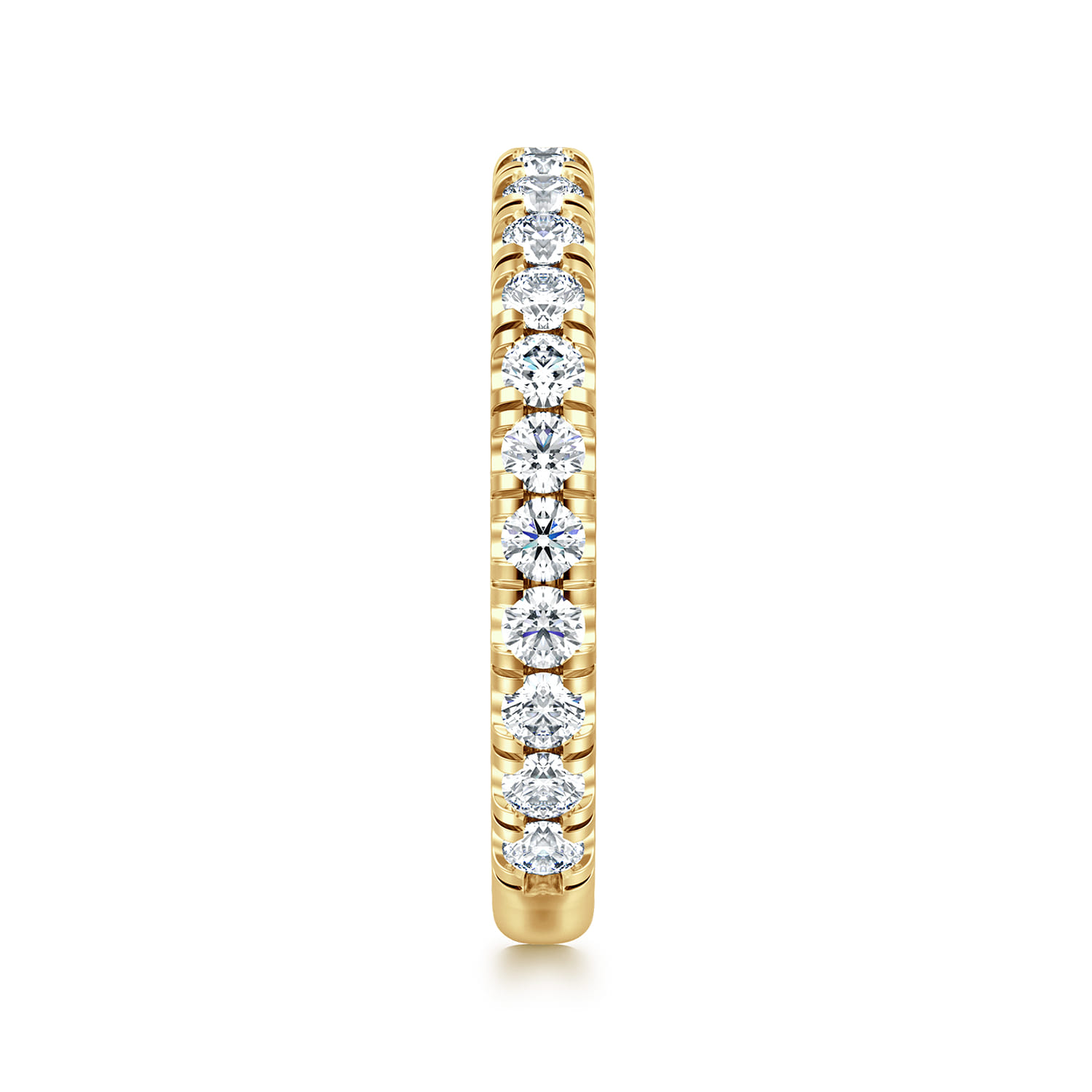Straight Wedding Ring in 14k Yellow Gold with Round Natural Diamond at Gabriel & Co. - Shot 4