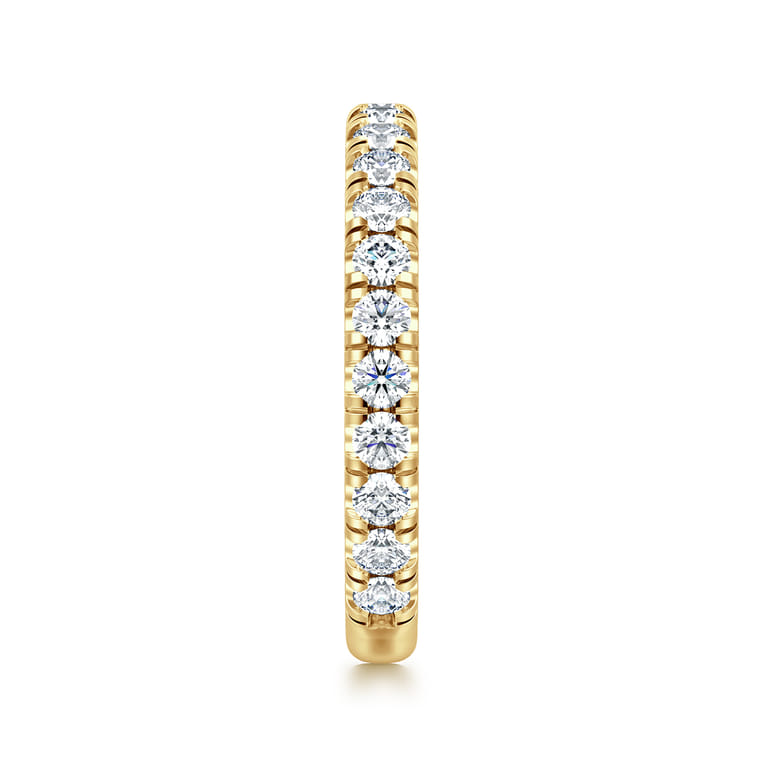 Straight Wedding Ring in 14k Yellow Gold with Round Natural Diamond at Gabriel & Co. - Shot 4