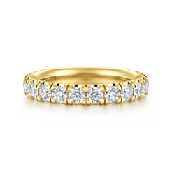 Avignon - 14K Yellow Gold French Pave Set Diamond Anniversary Band