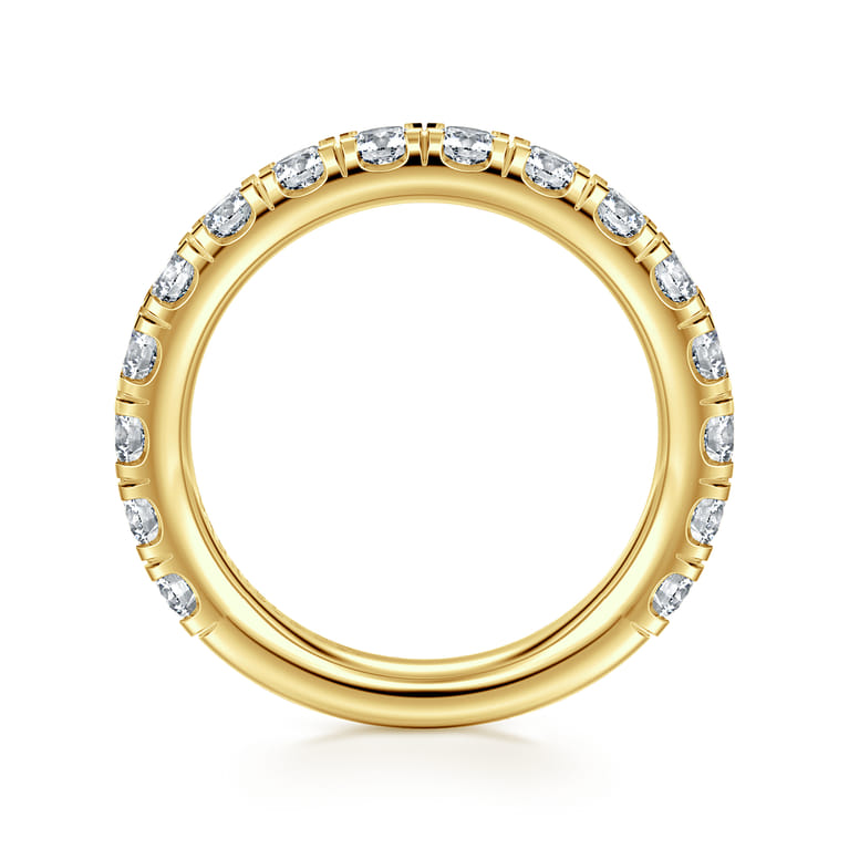 Straight Wedding Ring in 14k Yellow Gold with Round Natural Diamond at Gabriel & Co. - Shot 2