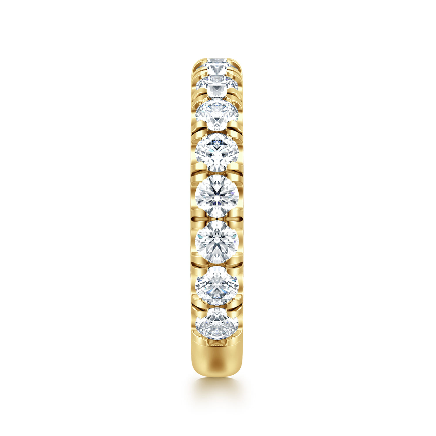 Straight Wedding Ring in 14k Yellow Gold with Round Natural Diamond at Gabriel & Co. - Shot 4
