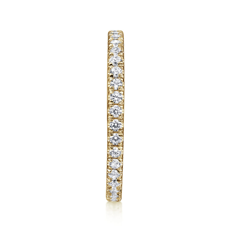 Eternity Band Wedding Ring in 14k Yellow Gold with Round Natural Diamond at Gabriel & Co. - Shot 4