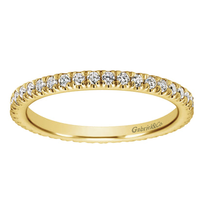 Avignon - 14K Yellow Gold French Pave Set Diamond Eternity Band