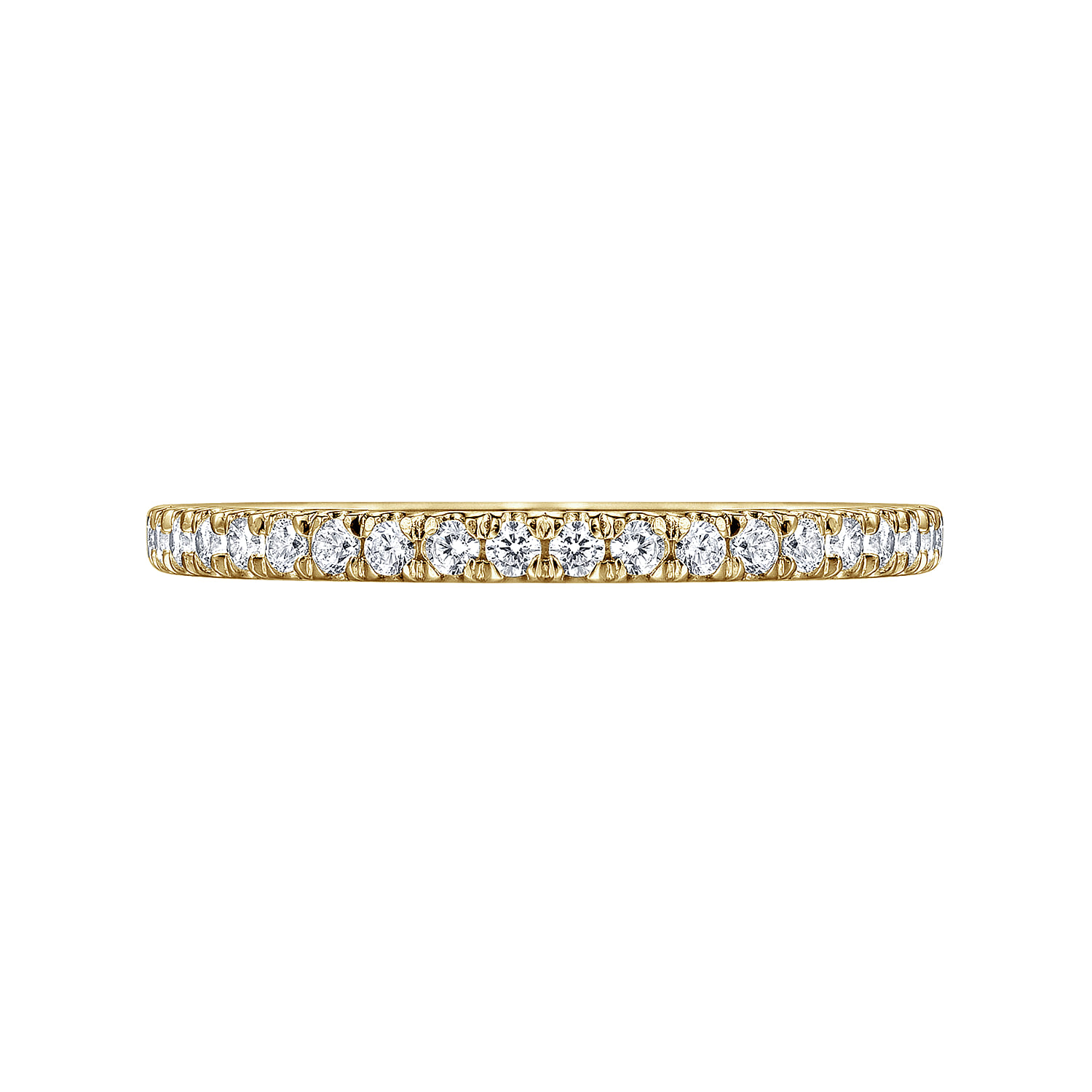 Eternity Band Wedding Ring in 14k Yellow Gold with Round Natural Diamond at Gabriel & Co. - Shot 6