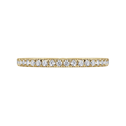 Avignon - 14K Yellow Gold French Pave Set Diamond Eternity Band