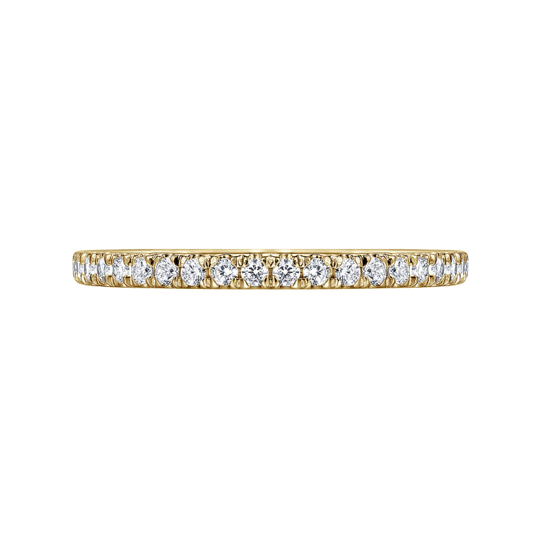 Eternity Band Wedding Ring in 14k Yellow Gold with Round Natural Diamond at Gabriel & Co. - Shot 6