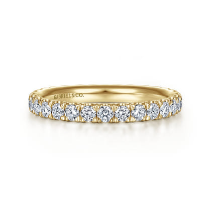 Avignon - 14K Yellow Gold French Pave Set Diamond Eternity Band