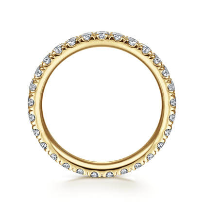 Avignon - 14K Yellow Gold French Pave Set Diamond Eternity Band