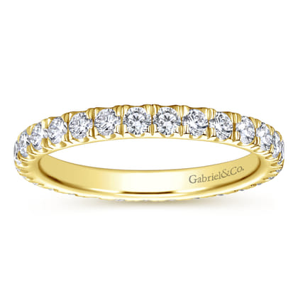 Avignon - 14K Yellow Gold French Pave Set Diamond Eternity Band