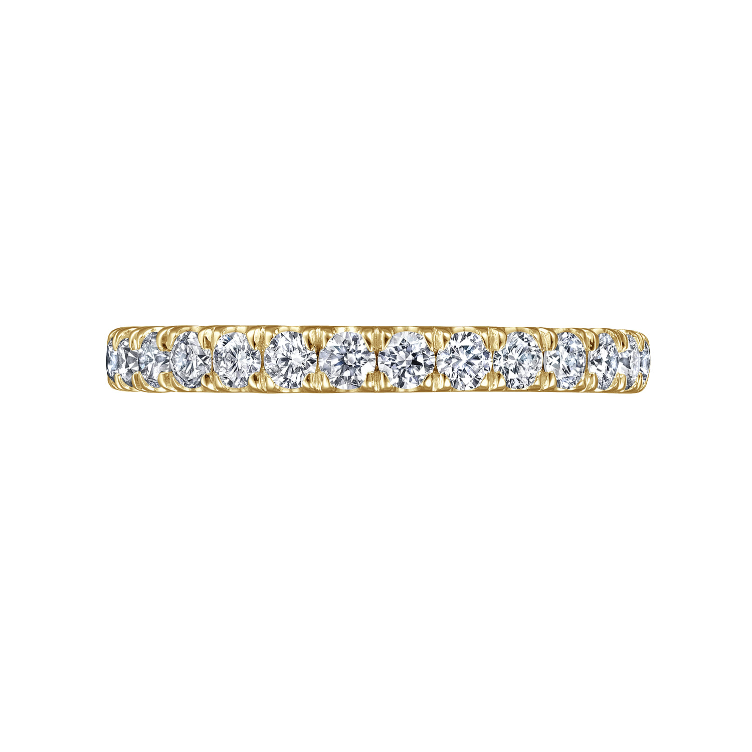 Eternity Band Wedding Ring in 14k Yellow Gold with Round Natural Diamond at Gabriel & Co. - Shot 6