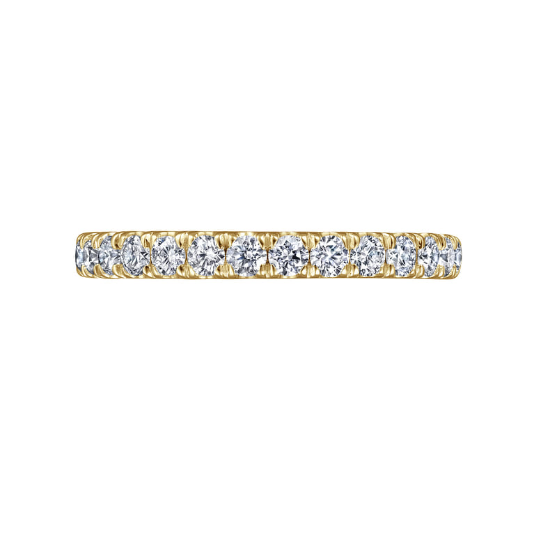 Eternity Band Wedding Ring in 14k Yellow Gold with Round Natural Diamond at Gabriel & Co. - Shot 6
