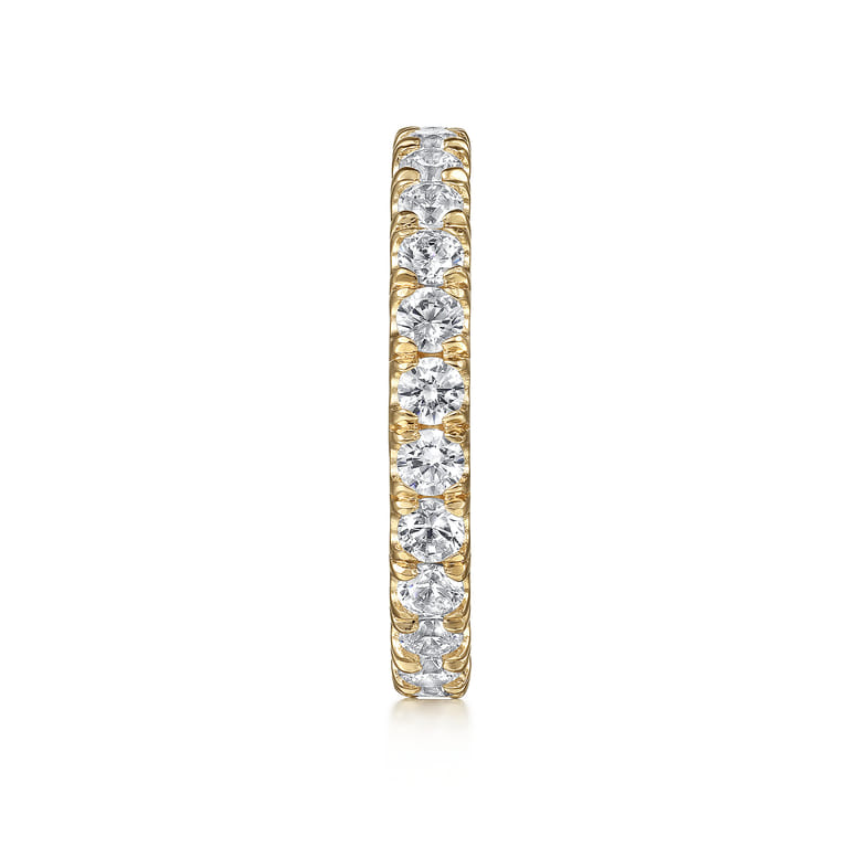 Eternity Band Wedding Ring in 14k Yellow Gold with Round Natural Diamond at Gabriel & Co. - Shot 4