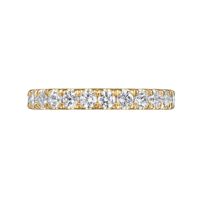Avignon - 14K Yellow Gold French Pave Set Diamond Eternity Band