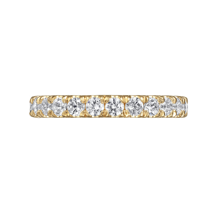 Eternity Band Wedding Ring in 14k Yellow Gold with Round Natural Diamond at Gabriel & Co. - Shot 6