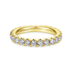 Avignon - 14K Yellow Gold French Pave Set Diamond Eternity Band