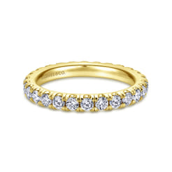 Avignon - 14K Yellow Gold French Pave Set Diamond Eternity Band