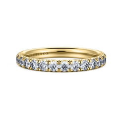 Avignon - 14K Yellow Gold French Pave Set Diamond Eternity Band