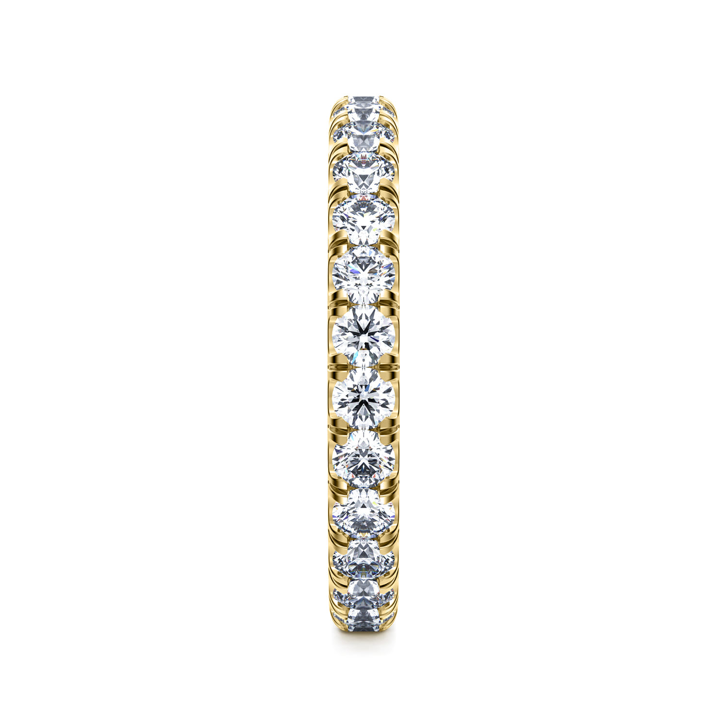 Eternity Band Wedding Ring in 14k Yellow Gold with Round Natural Diamond at Gabriel & Co. - Shot 4