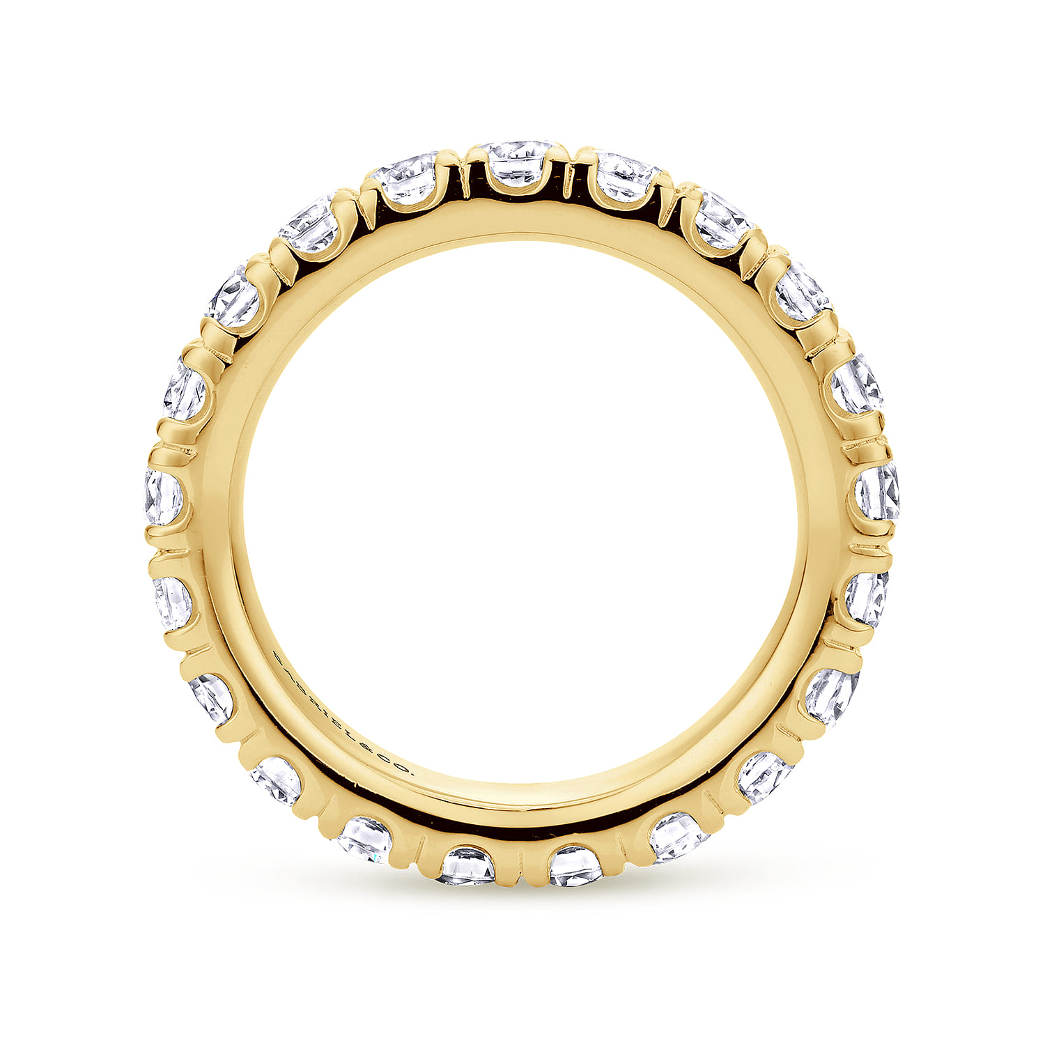 Eternity Band Wedding Ring in 14k Yellow Gold with Round Natural Diamond at Gabriel & Co. - Shot 2