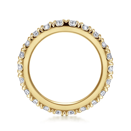 Avignon - 14K Yellow Gold French Pave Set Diamond Eternity Band