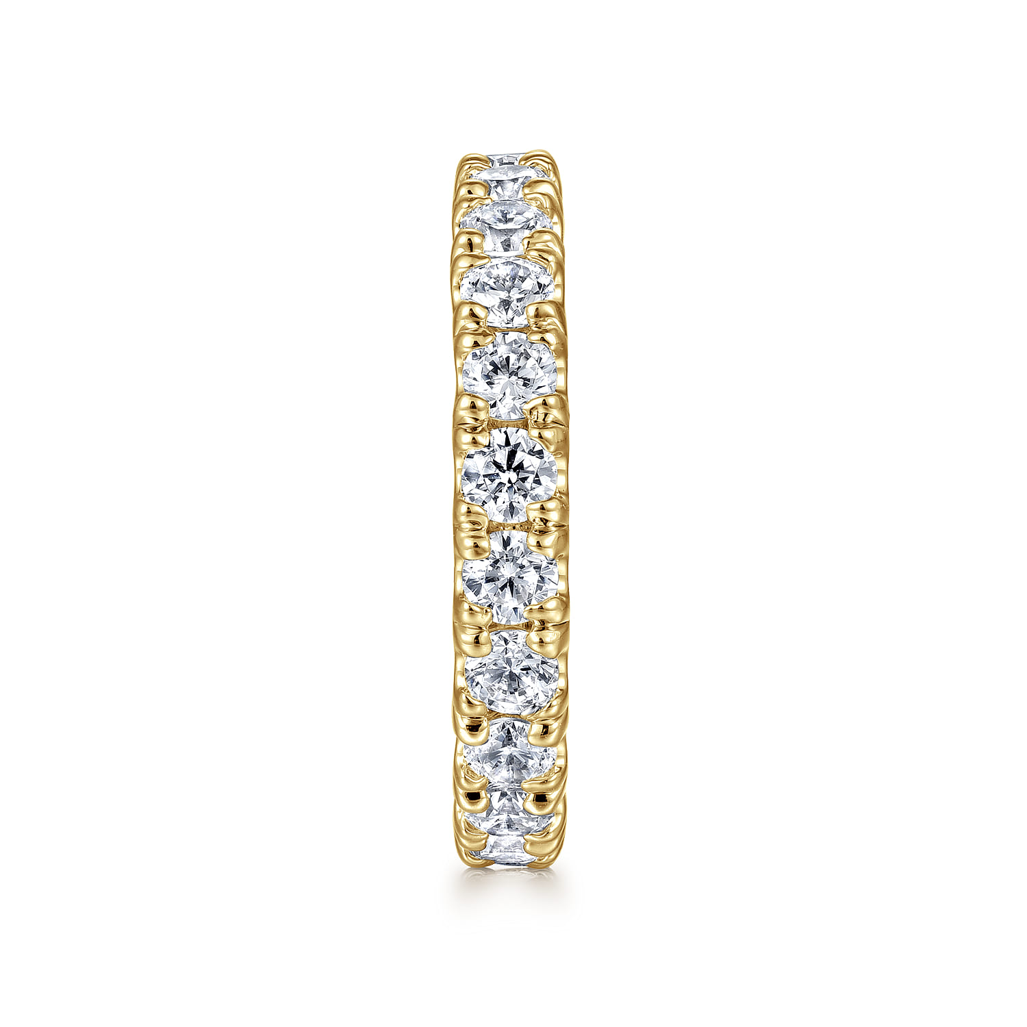 Eternity Band Wedding Ring in 14k Yellow Gold with Round Natural Diamond at Gabriel & Co. - Shot 4