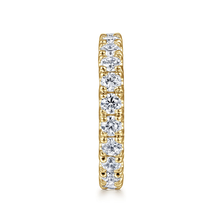 Eternity Band Wedding Ring in 14k Yellow Gold with Round Natural Diamond at Gabriel & Co. - Shot 4