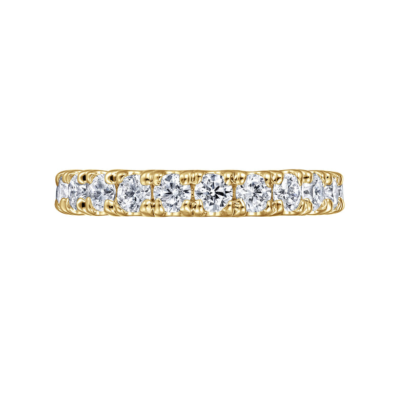 Eternity Band Wedding Ring in 14k Yellow Gold with Round Natural Diamond at Gabriel & Co. - Shot 5