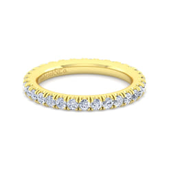 Avignon - 14K Yellow Gold French Pave Set Diamond Eternity Band
