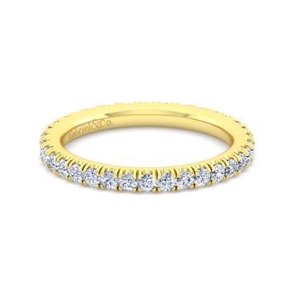 Avignon - 14K Yellow Gold French Pave Set Diamond Eternity Band