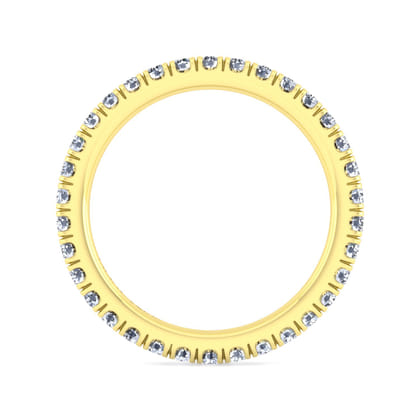 Avignon - 14K Yellow Gold French Pave Set Diamond Eternity Band