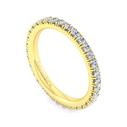 Avignon - 14K Yellow Gold French Pave Set Diamond Eternity Band