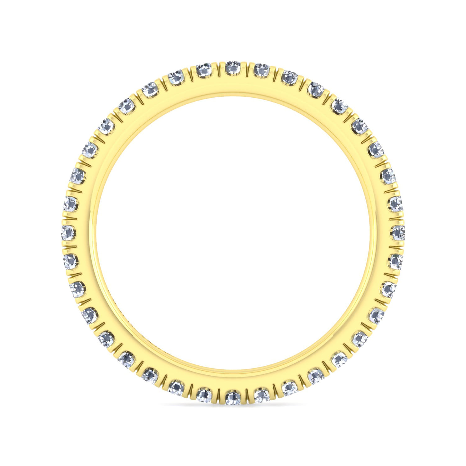 Eternity Band Wedding Ring in 14k Yellow Gold with Round Natural Diamond at Gabriel & Co. - Shot 2