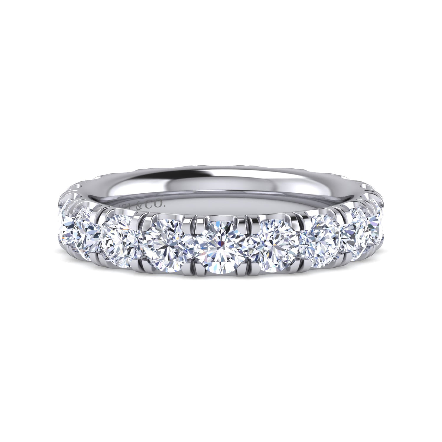 Eternity Band Wedding Ring in 14k White Gold with Round Natural Diamond at Gabriel & Co. - Shot 1