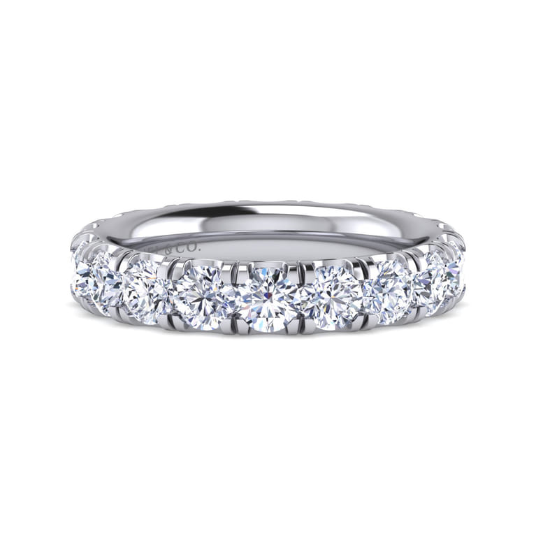 Eternity Band Wedding Ring in 14k White Gold with Round Natural Diamond at Gabriel & Co. - Shot 1