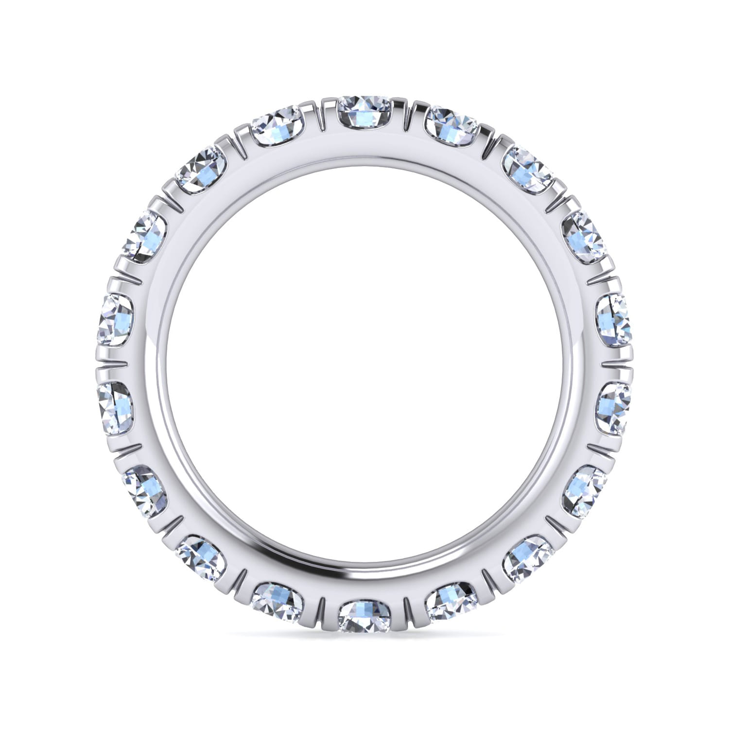 Eternity Band Wedding Ring in 14k White Gold with Round Natural Diamond at Gabriel & Co. - Shot 2