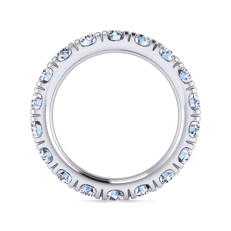 Eternity Band Wedding Ring in 14k White Gold with Round Natural Diamond at Gabriel & Co. - Shot 2