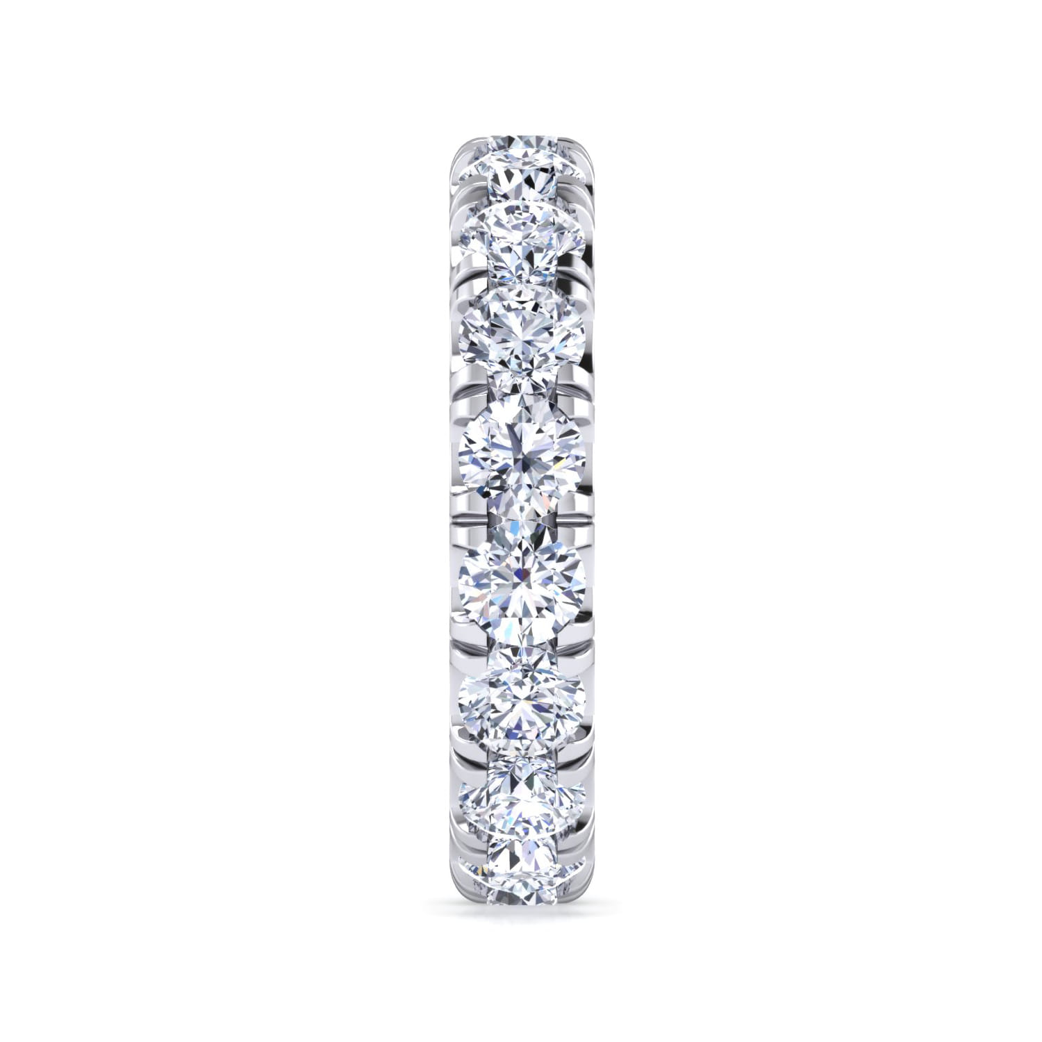 Eternity Band Wedding Ring in 14k White Gold with Round Natural Diamond at Gabriel & Co. - Shot 4