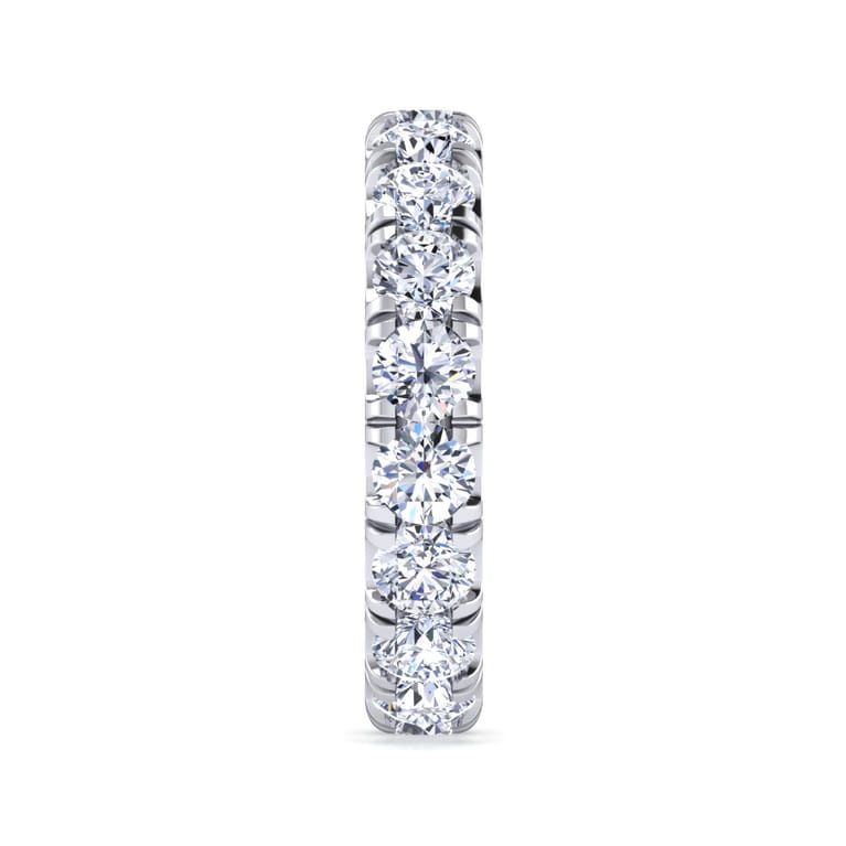 Eternity Band Wedding Ring in 14k White Gold with Round Natural Diamond at Gabriel & Co. - Shot 4
