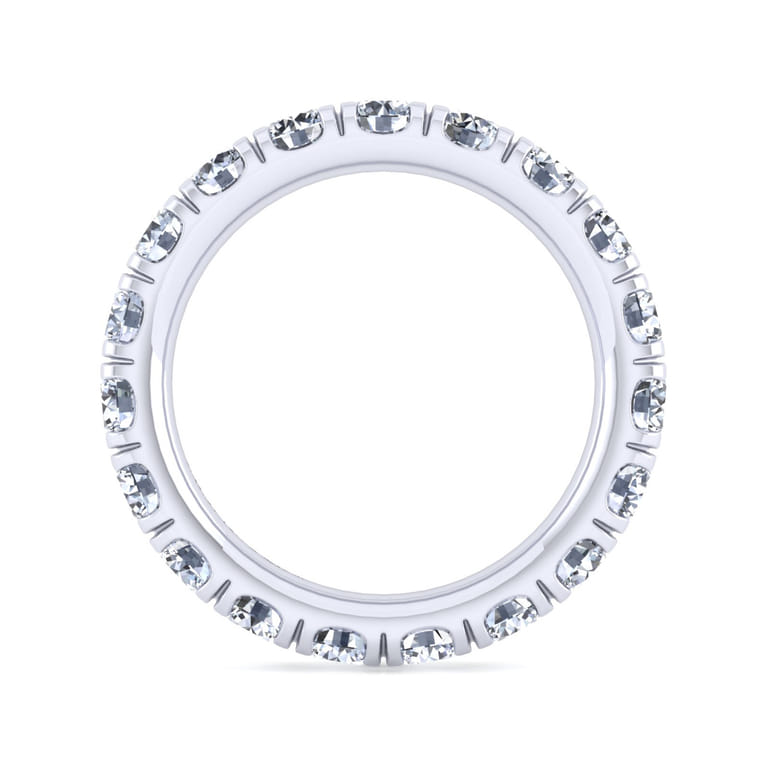 Eternity Band Wedding Ring in 14k White Gold with Round Natural Diamond at Gabriel & Co. - Shot 2