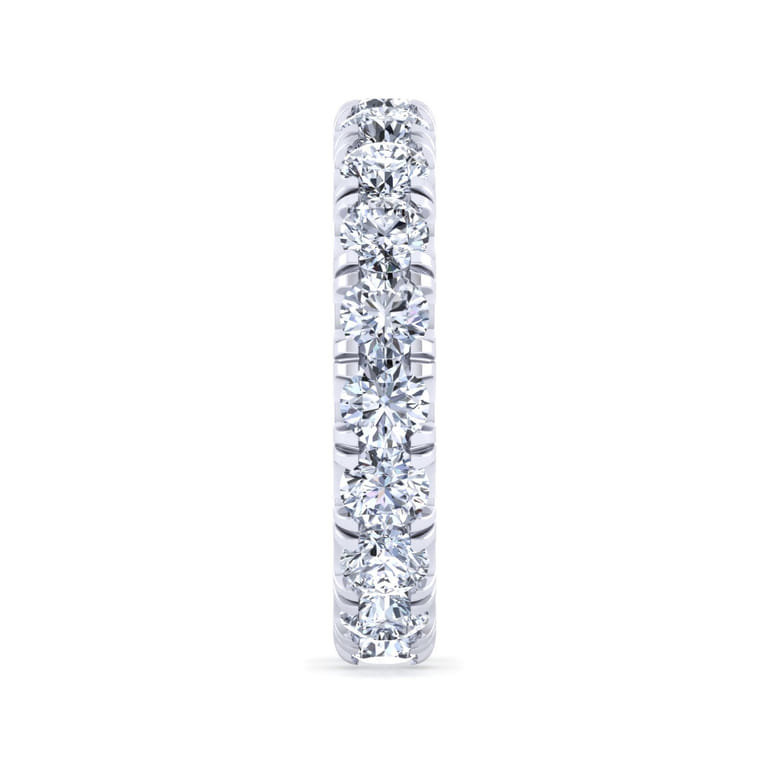 Eternity Band Wedding Ring in 14k White Gold with Round Natural Diamond at Gabriel & Co. - Shot 4