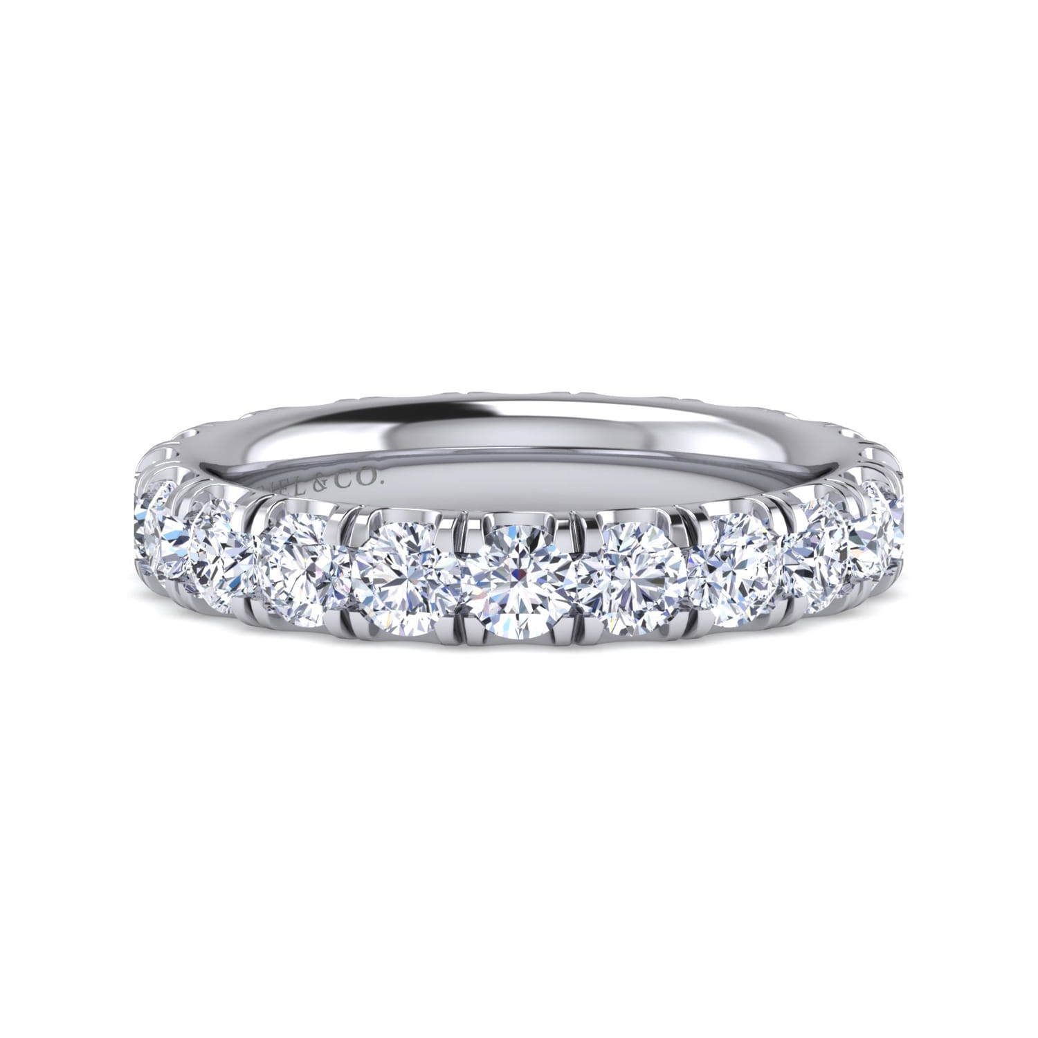 Eternity Band Wedding Ring in 14k White Gold with Round Natural Diamond at Gabriel & Co. - Shot 1