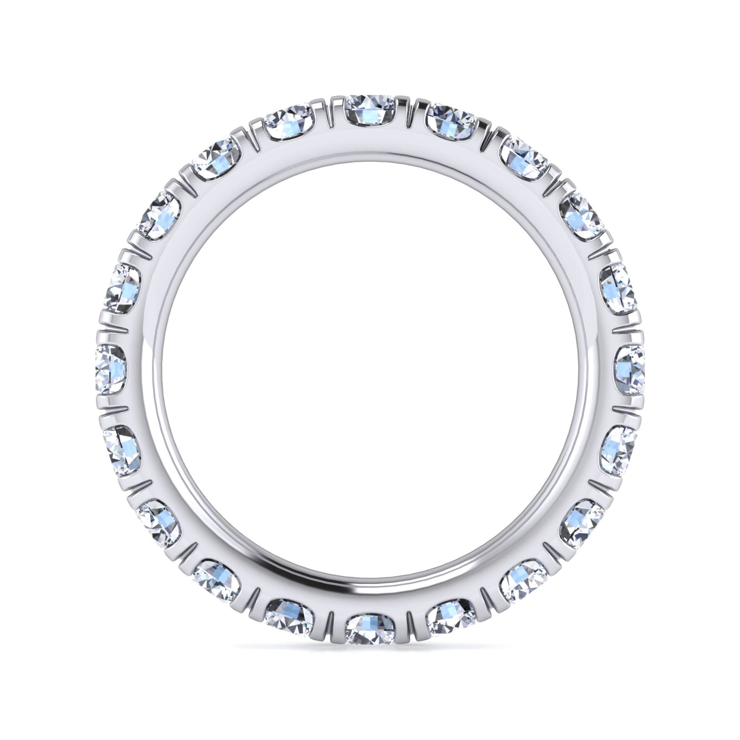 Eternity Band Wedding Ring in 14k White Gold with Round Natural Diamond at Gabriel & Co. - Shot 2