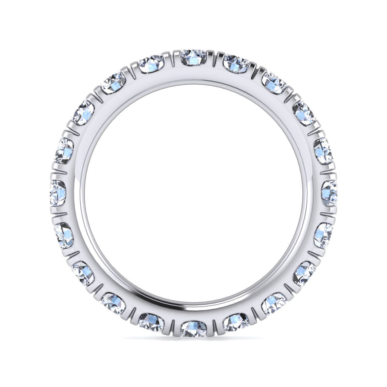Eternity Band Wedding Ring in 14k White Gold with Round Natural Diamond at Gabriel & Co. - Shot 2